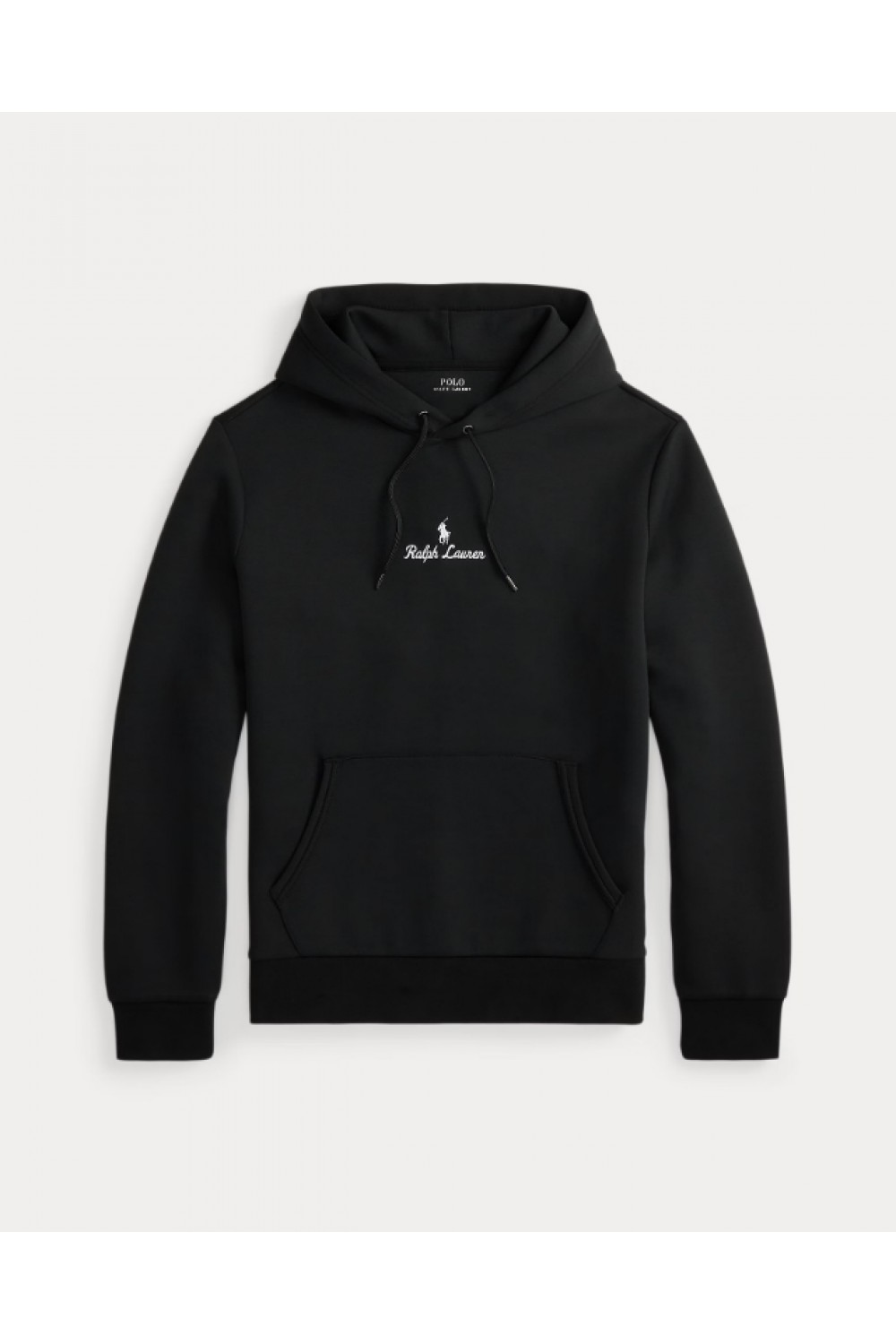 POLO RALPH LAUREN LOGO DOUBLE KNIT HOODIE BLACK 710981369001