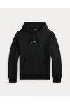 POLO RALPH LAUREN LOGO DOUBLE KNIT HOODIE BLACK 710981369001