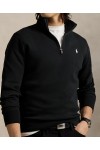 POLO RALPH LAUREN DOUBLE-KNIT QUARTER-ZIP PULLOVER HOODIE BLACK 710P06234001