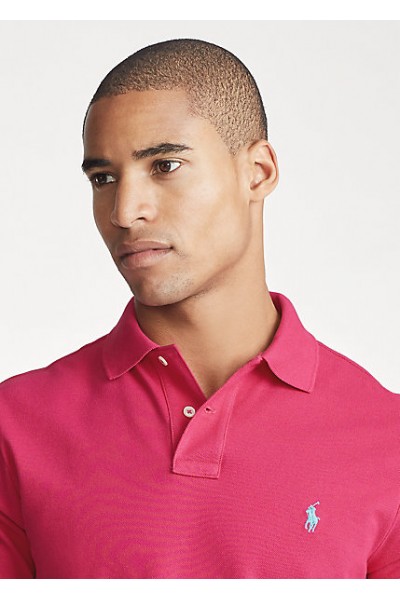POLO RALPH LAUREN CUSTOM SLIM FIT POLO T- SHIRT PINK 710782592031