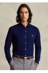 POLO RALPH LAUREN M CLASSICS JERSEY SPREAD-COLLAR SHIRT NAVY BLUE 710899386003