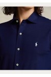 POLO RALPH LAUREN M CLASSICS JERSEY SPREAD-COLLAR SHIRT NAVY BLUE 710899386003