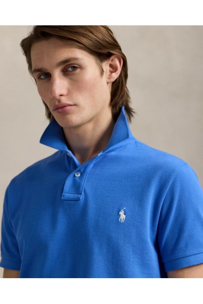POLO RALPH LAUREN CUSTOM SLIM FIT POLO SHIRT BLUE 710680784415