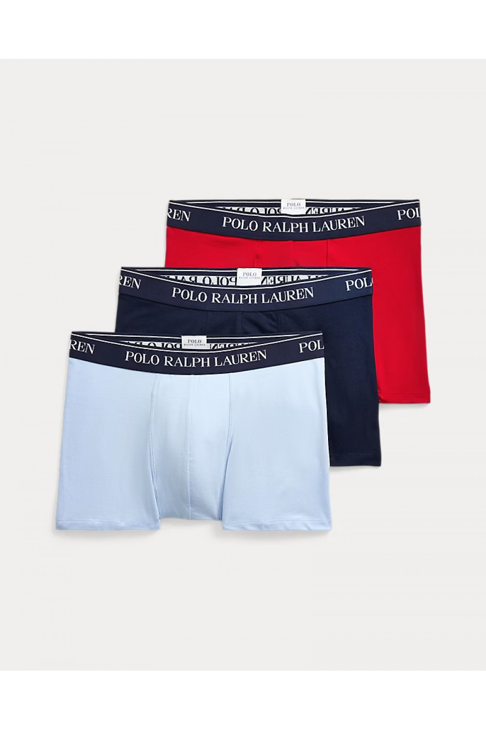 POLO RALPH LAUREN CLASSIC STRETCH COTTON TRUNK 3-PACK NAVY-RED-OFFICE BLUE 714830299151