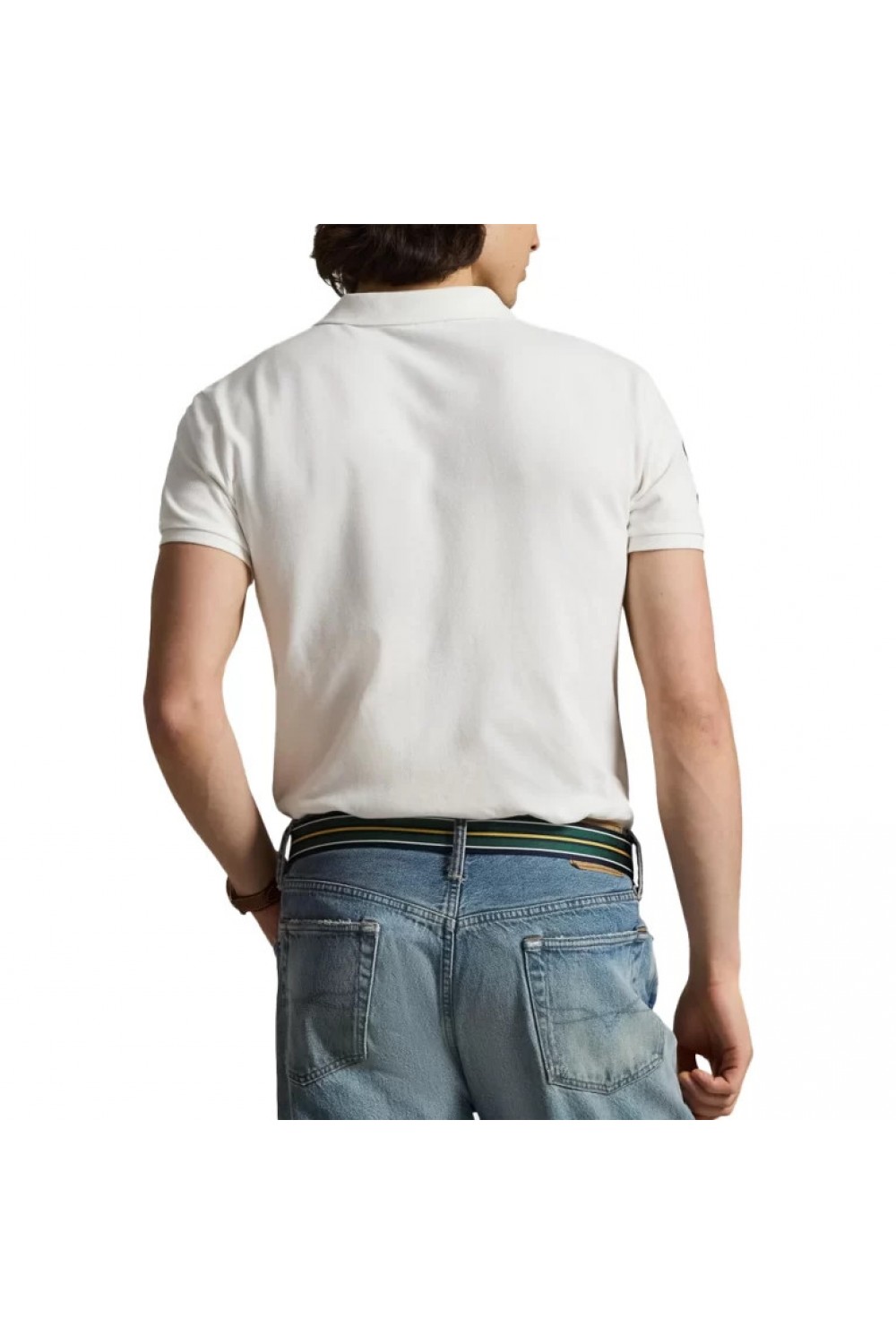 POLO RALPH LAUREN CUSTOM SLIM FIT POLO SHIRT BIG PONY WHITE 710P07311002