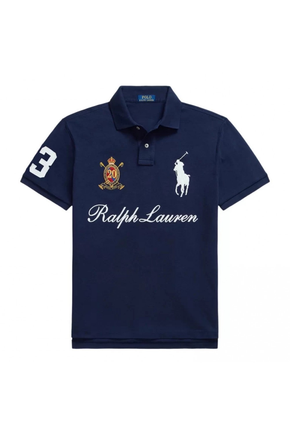 POLO RALPH LAUREN CUSTOM SLIM FIT POLO SHIRT BIG PONY NAVY BLUE 710P07311001