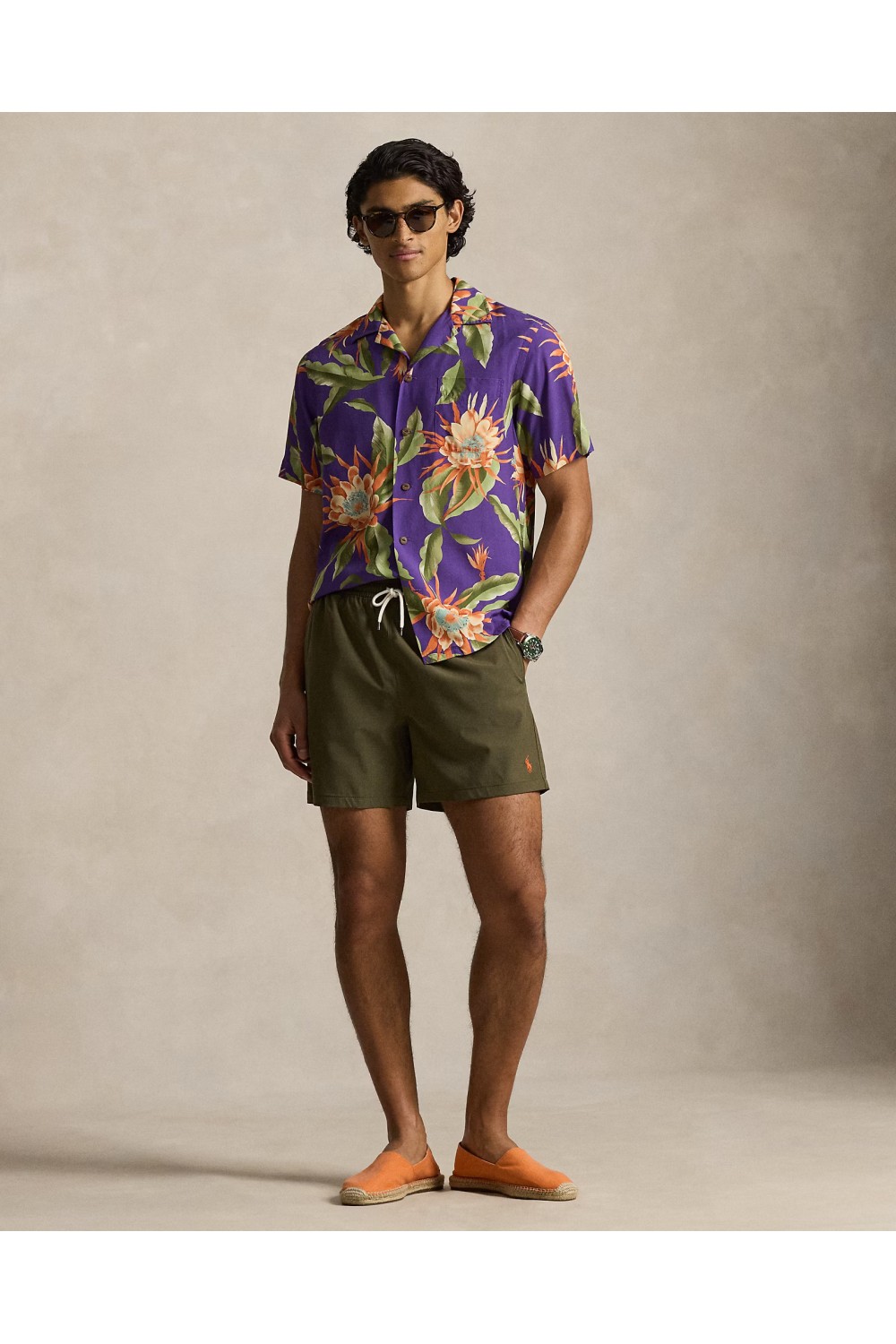 POLO RALPH LAUREN SWIMMING TRUNK TRAVELLER CANOPY OLIVE-KHAKI 710957782510