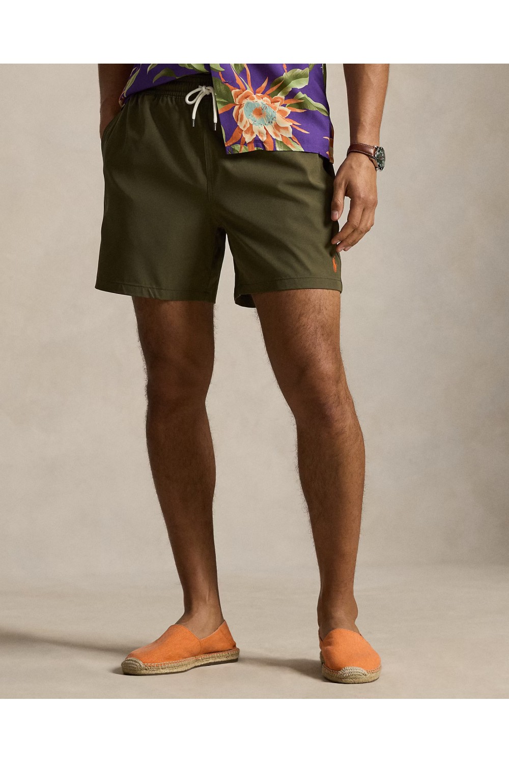 POLO RALPH LAUREN SWIMMING TRUNK TRAVELLER CANOPY OLIVE-KHAKI 710957782510