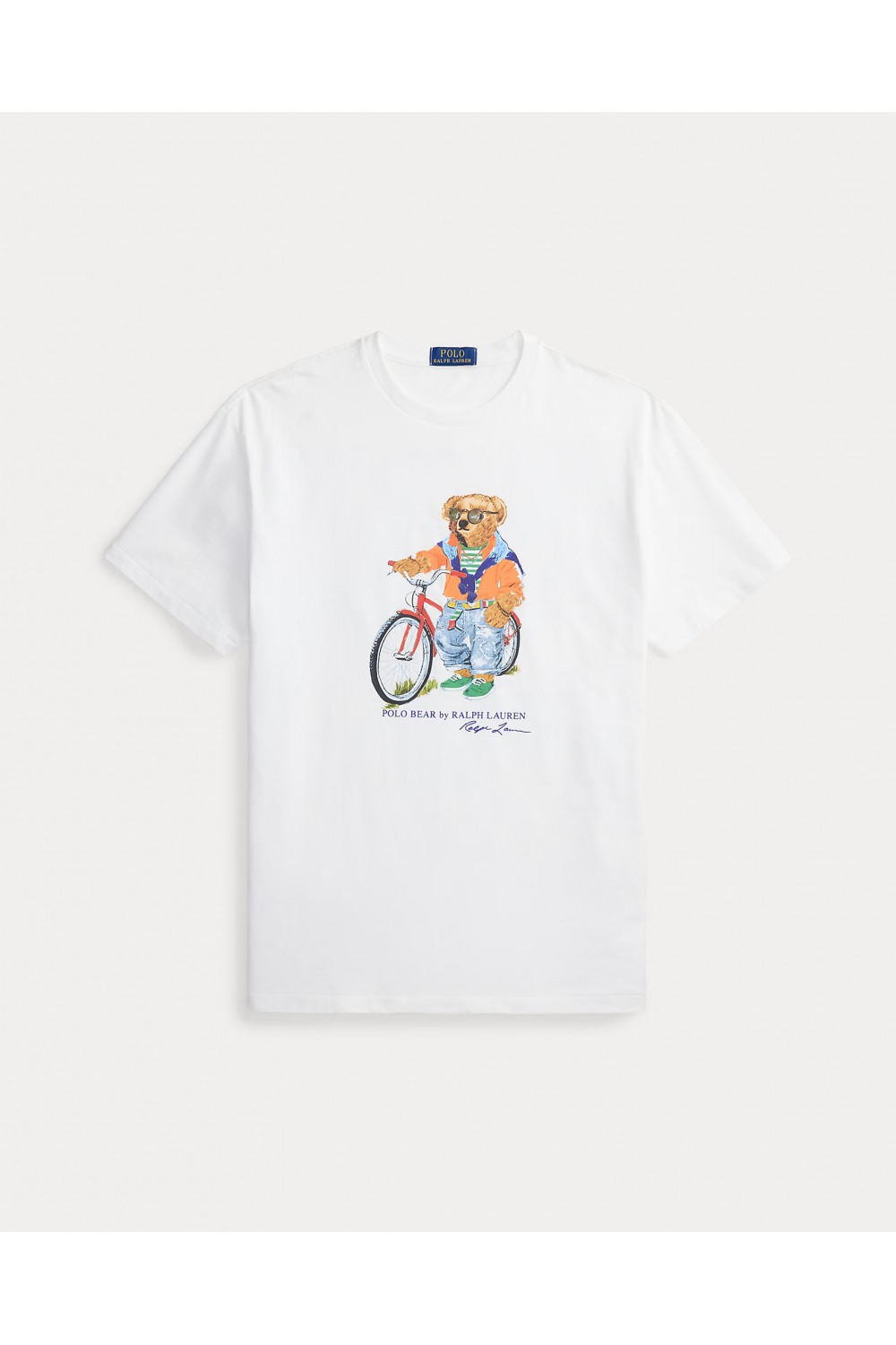 POLO RALPH LAUREN CUSTOM SLIM FIT POLO BEAR T-SHIRT WHITE 710B16612002