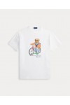 POLO RALPH LAUREN CUSTOM SLIM FIT POLO BEAR T-SHIRT WHITE 710B16612002
