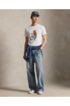 POLO RALPH LAUREN CUSTOM SLIM FIT POLO BEAR T-SHIRT WHITE 710B16612002