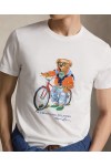POLO RALPH LAUREN CUSTOM SLIM FIT POLO BEAR T-SHIRT WHITE 710B16612002