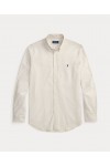 POLO RALPH LAUREN CUSTOM FIT STRIPED BROADCLOTH SHIRT WHITE-BEIGE 710B15595007