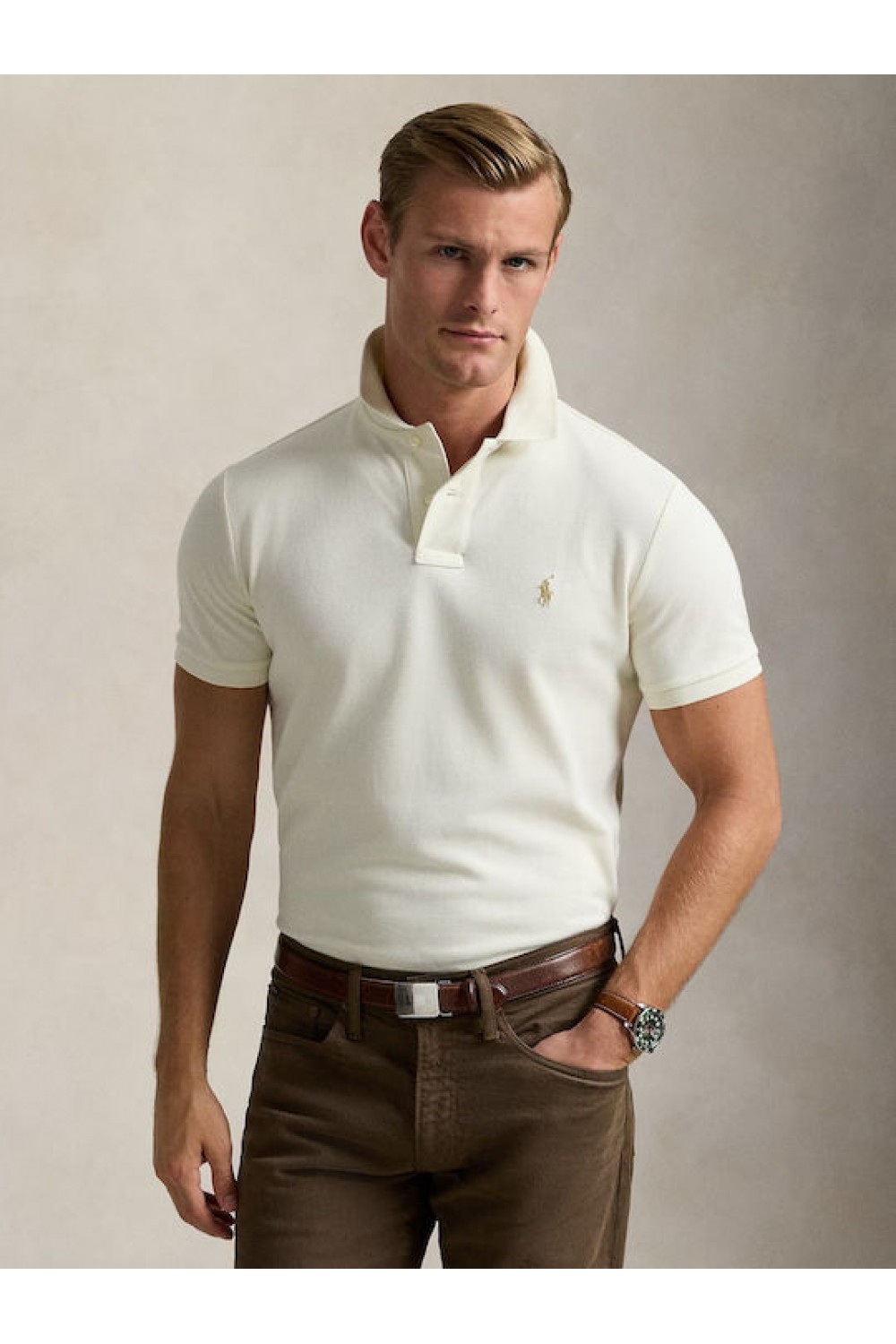 POLO RALPH LAUREN CORE REPLEN ECRU SSL-KNT 710680784372