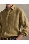 POLO RALPH LAUREN M CLASSICS LINEN SHIRT CAFE TAN 710966294511