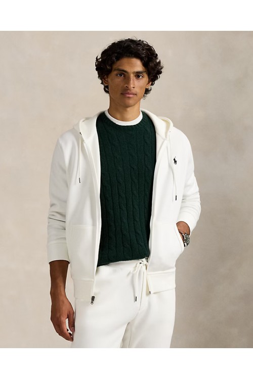 POLO RALPH LAUREN DOUBLE-KNIT FULL-ZIP HOODIE WHITE 710881517083