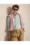 POLO RALPH LAUREN CUSTOM FIT STRIPED STRETCH POPLIN SHIRT GREEN-WHITE 710929346503