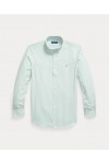 POLO RALPH LAUREN CUSTOM FIT STRIPED STRETCH POPLIN SHIRT GREEN-WHITE 710929346503
