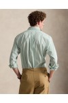 POLO RALPH LAUREN CUSTOM FIT STRIPED STRETCH POPLIN SHIRT GREEN-WHITE 710929346503