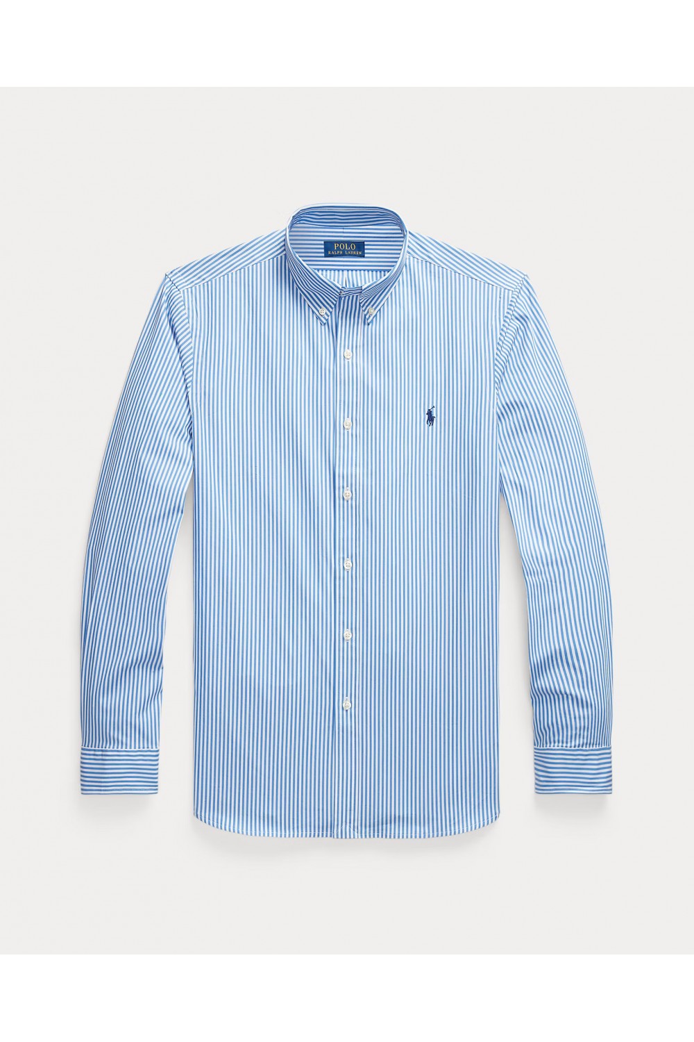 POLO RALPH LAUREN CUSTOM FIT STRIPED STRETCH POPLIN SHIRT BLUE-WHITE 710929346001
