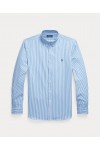 POLO RALPH LAUREN CUSTOM FIT STRIPED STRETCH POPLIN SHIRT BLUE-WHITE 710929346001