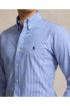 POLO RALPH LAUREN CUSTOM FIT STRIPED STRETCH POPLIN SHIRT BLUE-WHITE 710929346001