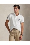 POLO RALPH LAUREN BIG PONY CUSTOM SLIM FIT MESH POLO WHITE 710688969003