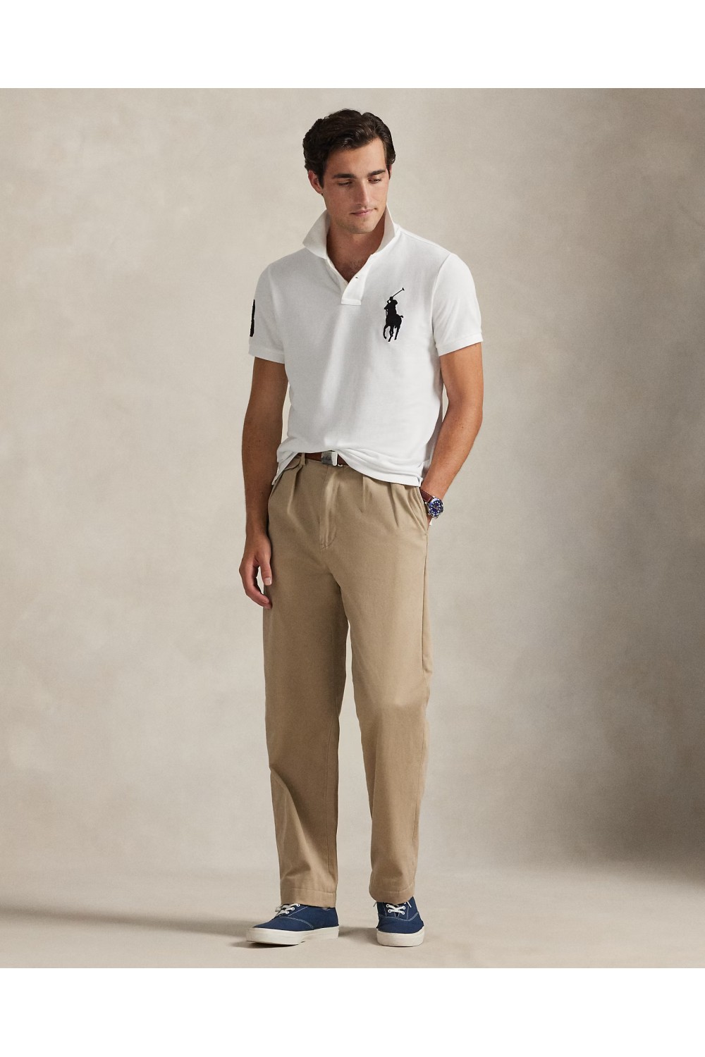 POLO RALPH LAUREN BIG PONY CUSTOM SLIM FIT MESH POLO WHITE 710688969003