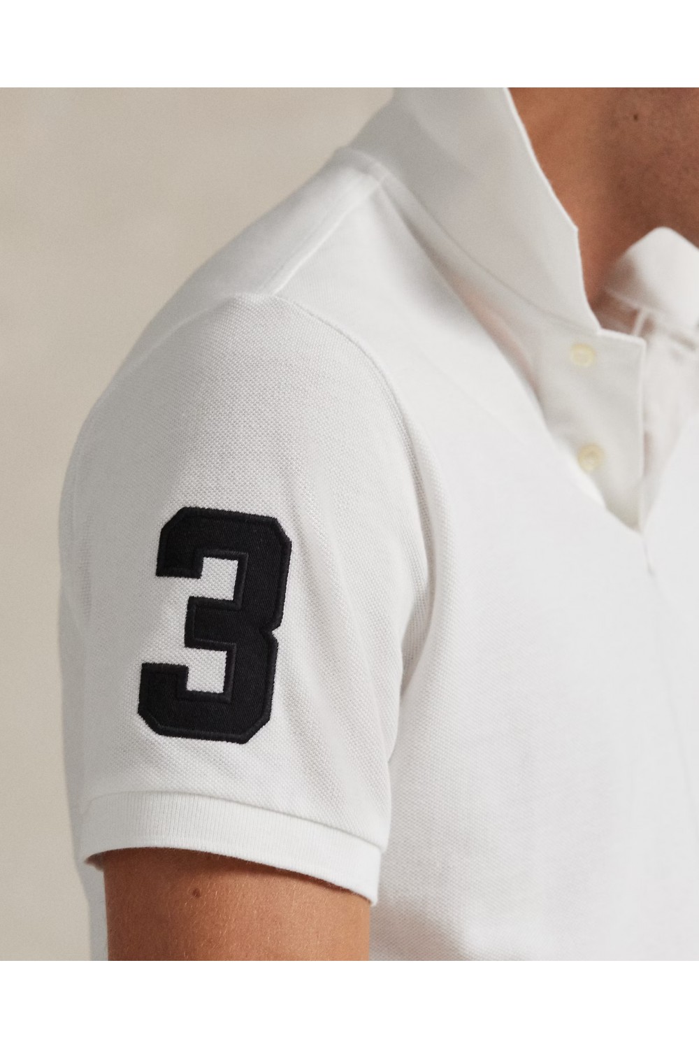 POLO RALPH LAUREN BIG PONY CUSTOM SLIM FIT MESH POLO WHITE 710688969003