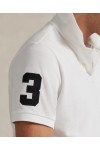 POLO RALPH LAUREN BIG PONY CUSTOM SLIM FIT MESH POLO WHITE 710688969003