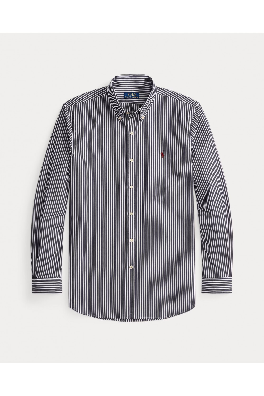 POLO RALPH LAUREN STRIPED STRETCH POPLIN SHIRT NAVY-WHITE 710929346022