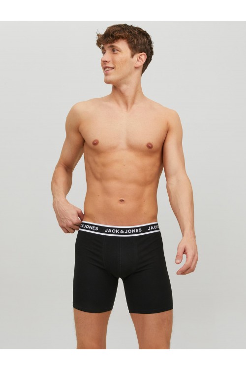 JACK & JONES JACSOLID BOXER BRIEFS 3 PACK BLACK 12229576