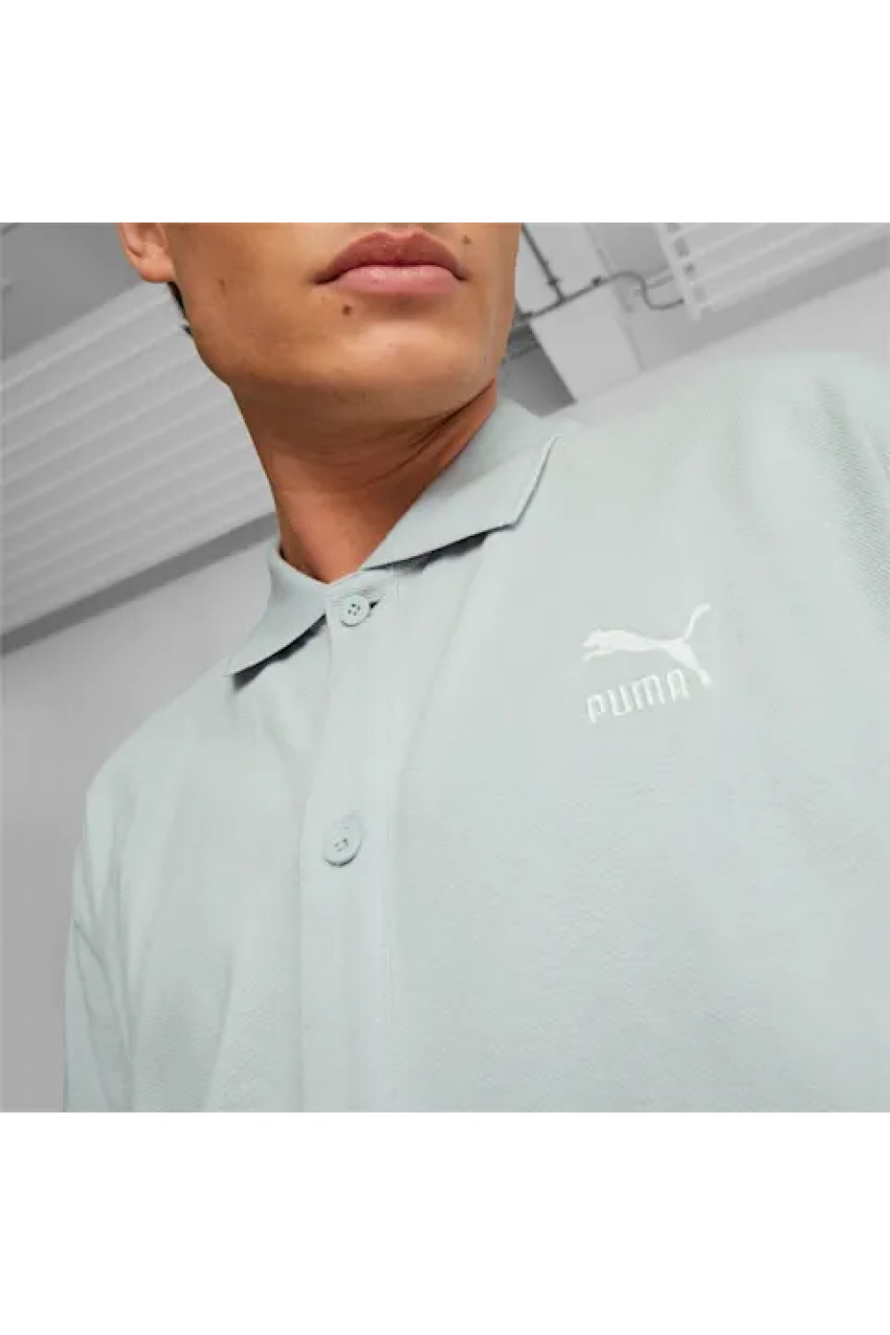 PUMA CLASSICS PIQUE SHIRT PLATINUM GRAY 538129-80