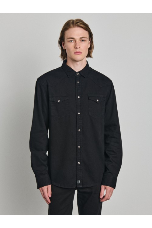 STAFF JEANS & CO FINO MAN SHIRT BLACK 5-616.136.BL.NOS