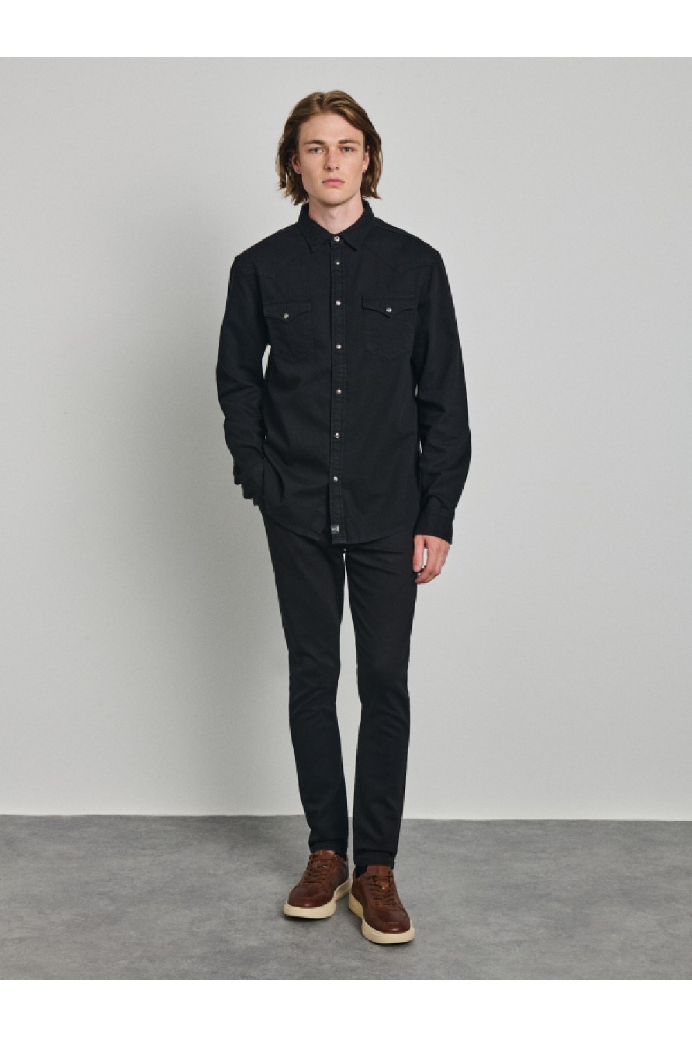 STAFF JEANS & CO FINO MAN SHIRT BLACK 5-616.136.BL.NOS