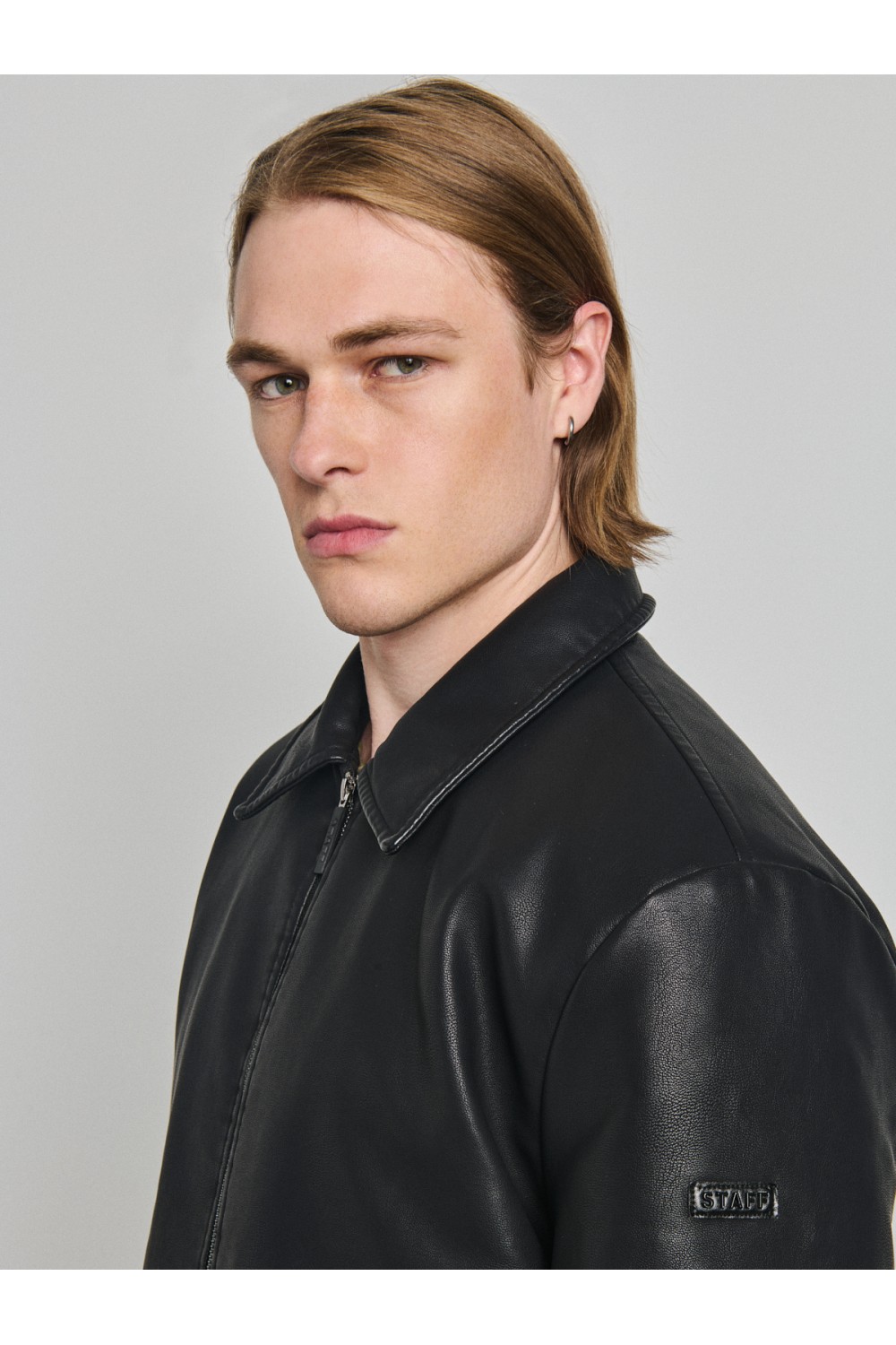 STAFF JEANS & CO WILLIAM MAN ECO LEATHER JACKET BLACK 66-201.056