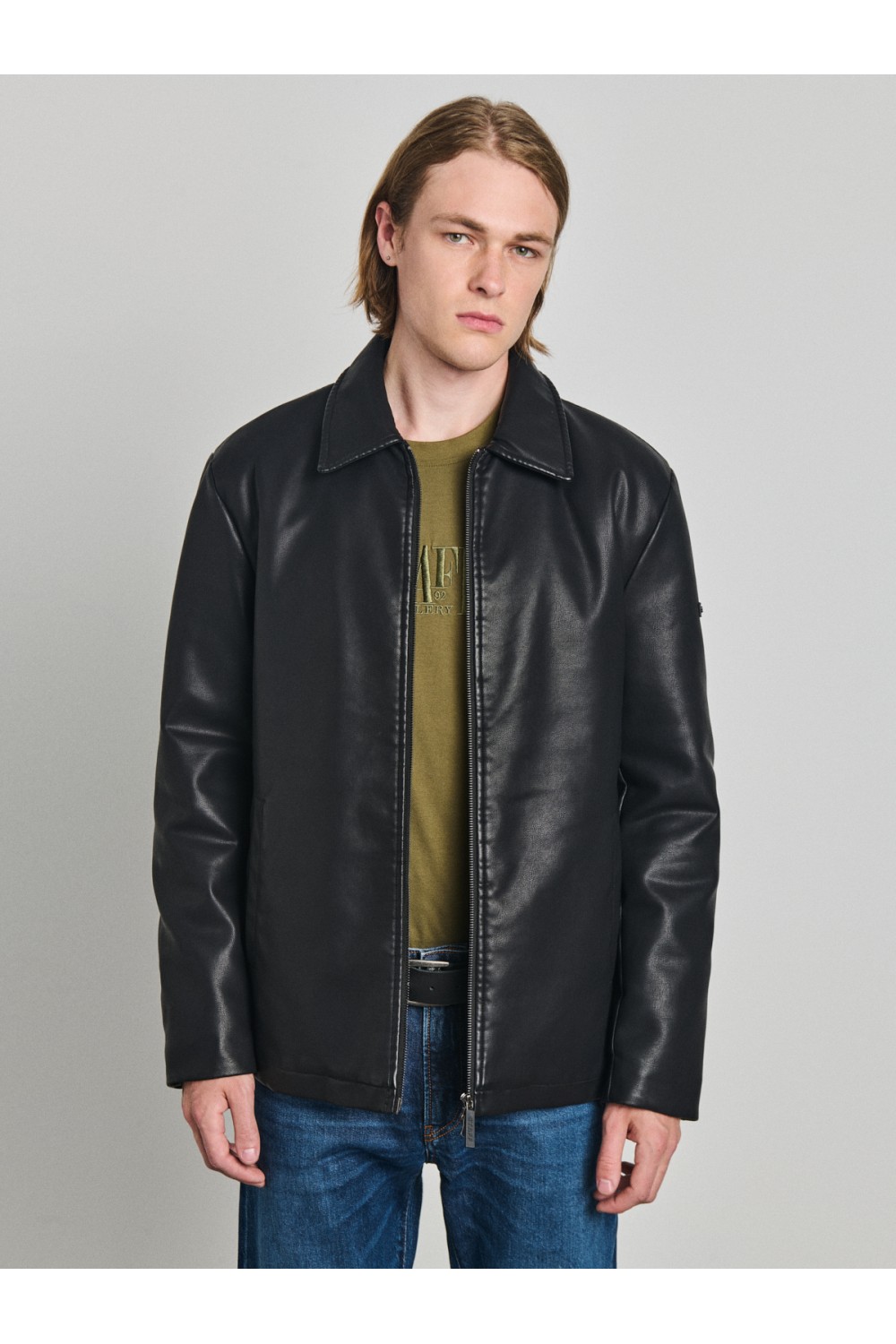 STAFF JEANS & CO WILLIAM MAN ECO LEATHER JACKET BLACK 66-201.056