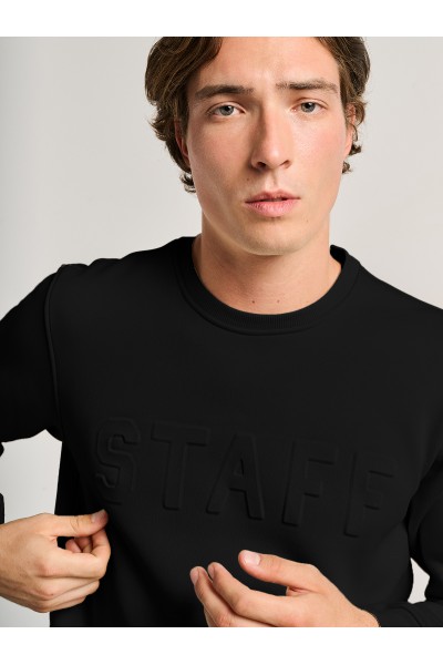 STAFF JEANS & CO DEKER CREW NECK SWEATER BLACK 64-112.054
