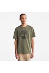 TIMBERLAND SS KENNEBEC RIVER TREE LOGO TEE KHAKI-GRAPE LEAF TB0A2C2RA58