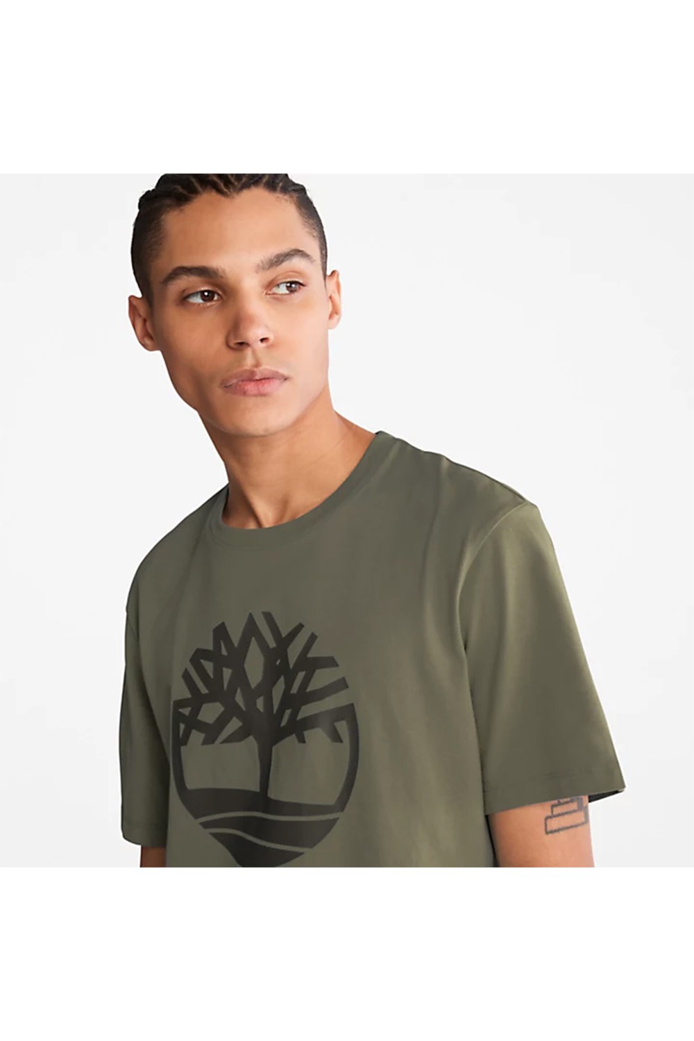 TIMBERLAND SS KENNEBEC RIVER TREE LOGO TEE KHAKI-GRAPE LEAF TB0A2C2RA58