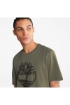 TIMBERLAND SS KENNEBEC RIVER TREE LOGO TEE KHAKI-GRAPE LEAF TB0A2C2RA58