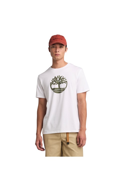 TIMBERLAND CAMO TREE LOGO TEE WHITE TB0A6DTS100