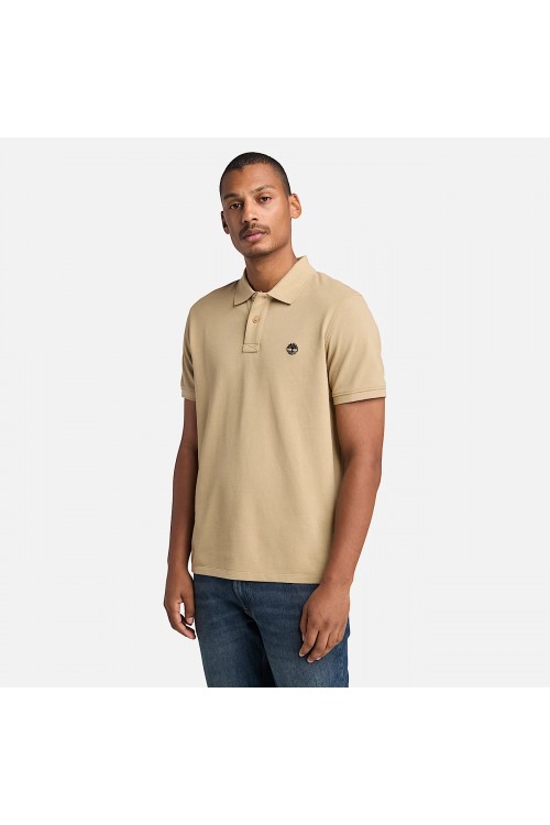 TIMBERLAND MILLERS RIVER PIQUE SHORT SLEEVE POLO BEIGE TB0A6VDPDH4