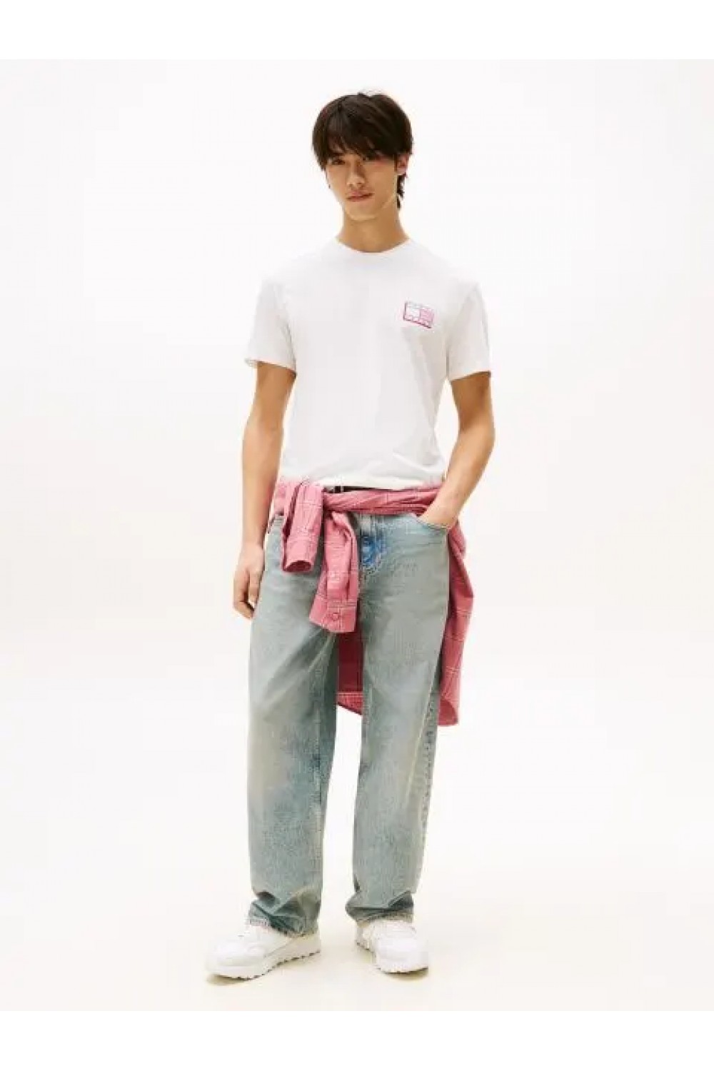 TOMMY HILFIGER T-SHIRT POP COLOR FLAG ECRU DM0DM21577-YBL