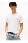 TOMMY HILFIGER T-SHIRT POP COLOR FLAG ECRU DM0DM21577-YBL