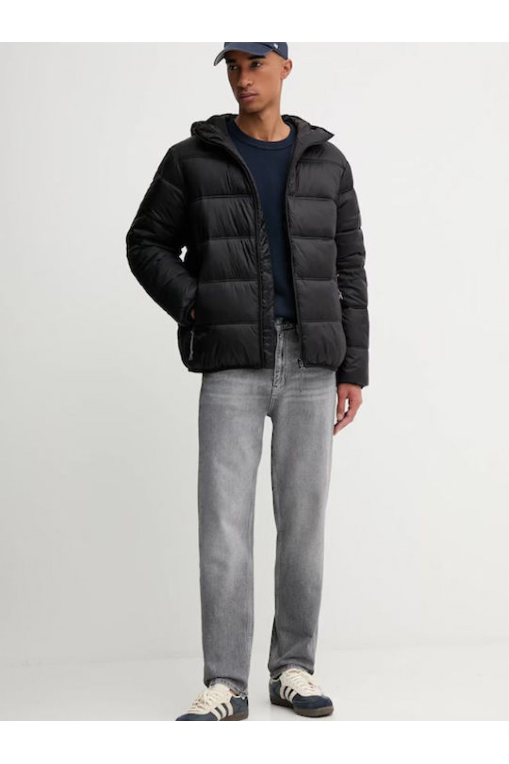 TOMMY HILFIGER HOODED LOGO PUFFER BLACK DM0DM22044-BDS