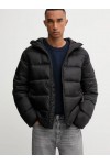 TOMMY HILFIGER HOODED LOGO PUFFER BLACK DM0DM22044-BDS
