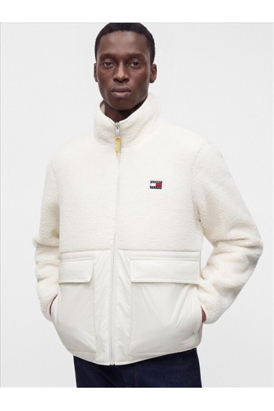 TOMMY HILFIGER TJM ESSENTIAL MIX TEDDY JACKET CREAM DM0DM23227-AEF