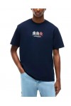 TOMMY HILFIGER T-SHIRT RELAXED CREST REPEAT DARK NIGHT NAVY DM0DM23172-C1G
