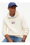TOMMY HILFIGER REGULAR FIT DIAGONAL TERRY HOODED SWEATSHIRT CREAM DM0DM23584-AEF